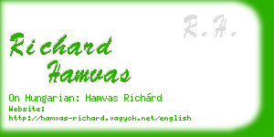 richard hamvas business card