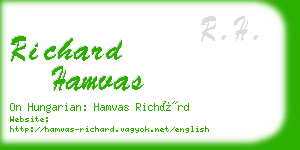 richard hamvas business card